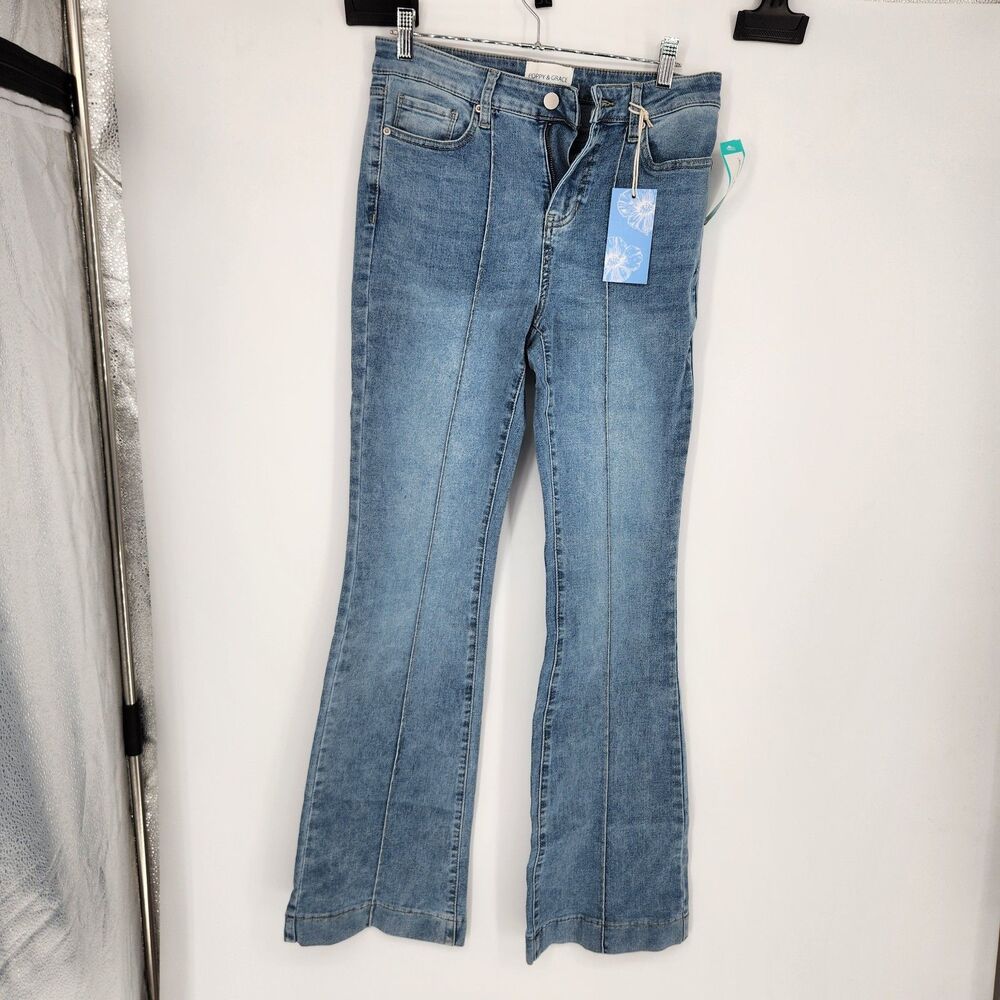 Poppy & Grace Blue 8 Seam Front Bootcut Jean NWT‎